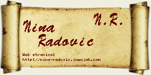 Nina Radović vizit kartica